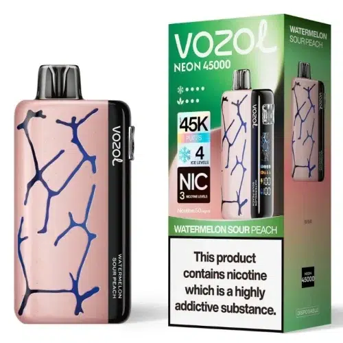 Puff Vozol Neon 45000 Watermelon Sour Peach Taff - Puff Vozol